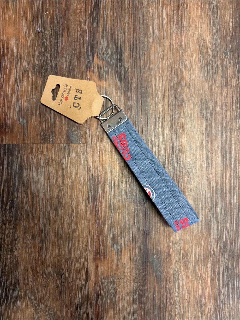 Handmade Gray Cubs Key Fob Wristlet